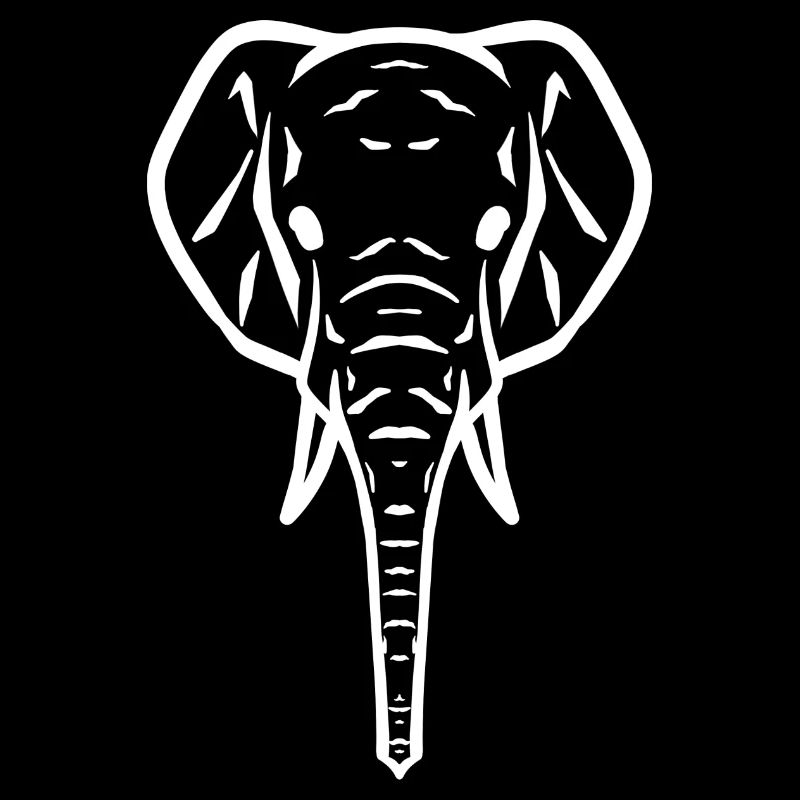 Elephant head symbol white