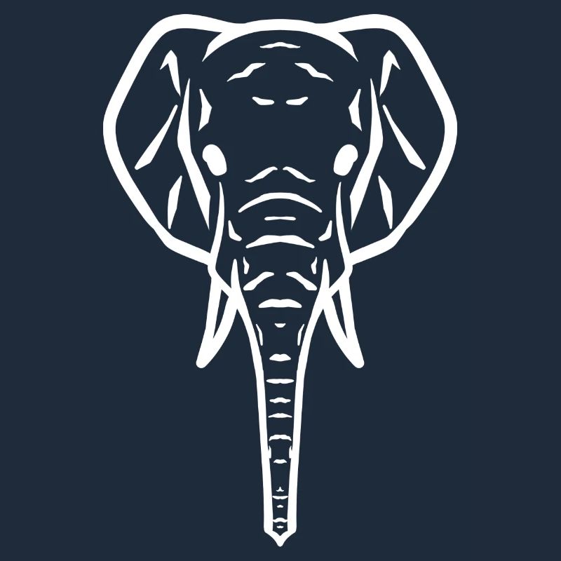 Elephant head symbol white