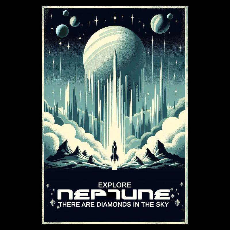 Explorez Neptune - Affiche Vintage