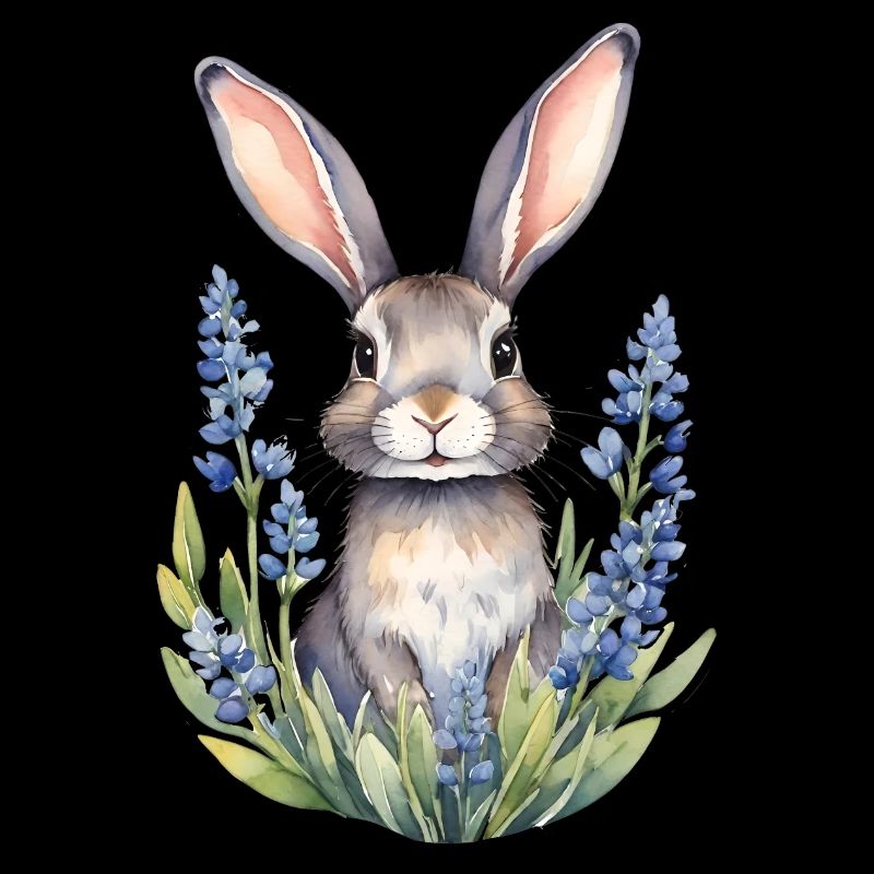 Texas Bluebonnet Bunny Rabbit