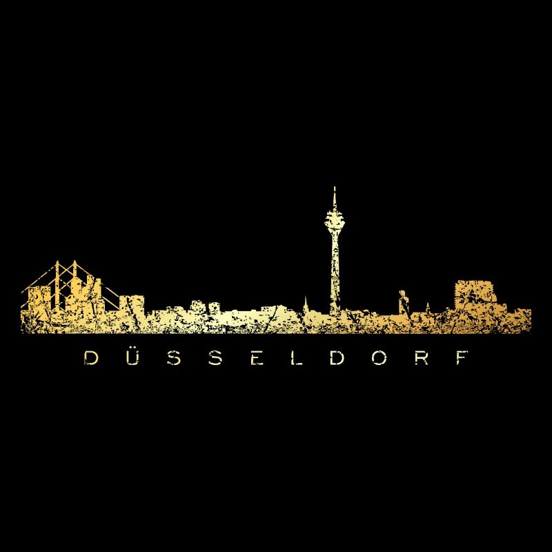 Düsseldorfer Skyline Düsseldorf (Vintage Goldgelb)