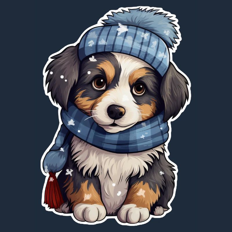 Chiot mignon en hiver