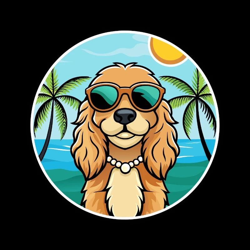 Cocker américain Spaniel Race de chien Cartoon Beach