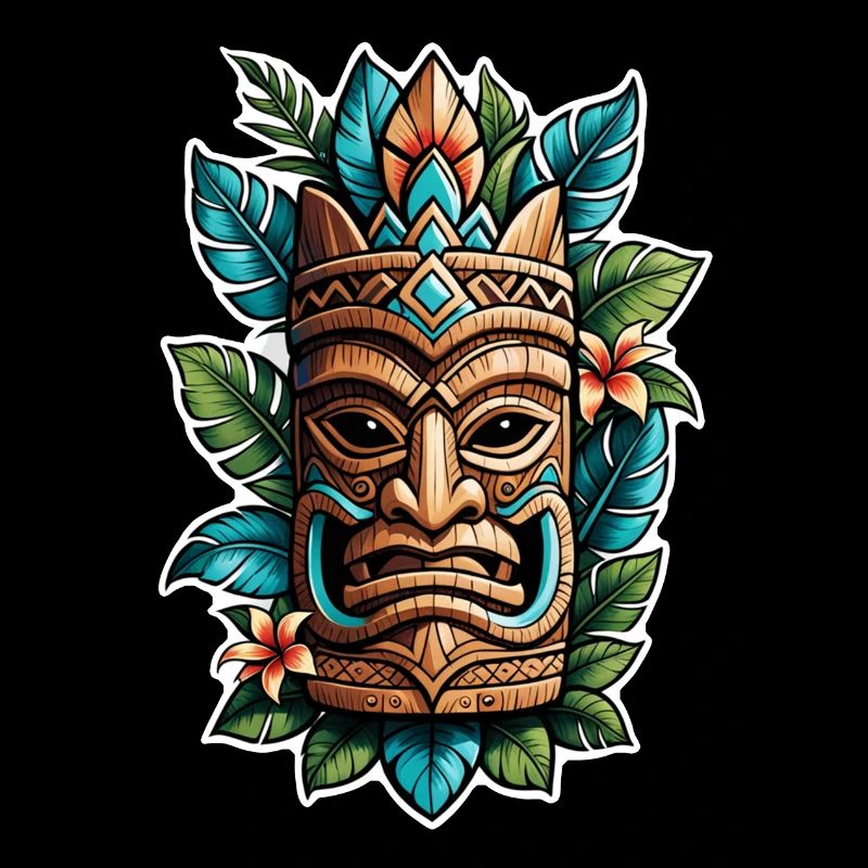 tiki beach - statue polynèsie