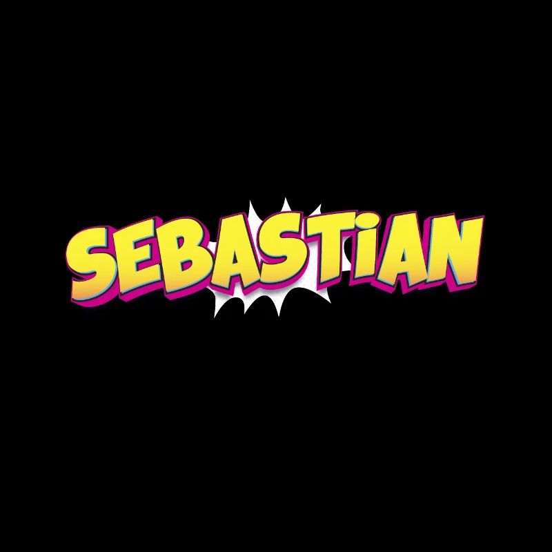 Sebastian Benutzerdefinierter Name Comic-Buch-Stil Pop-Art,