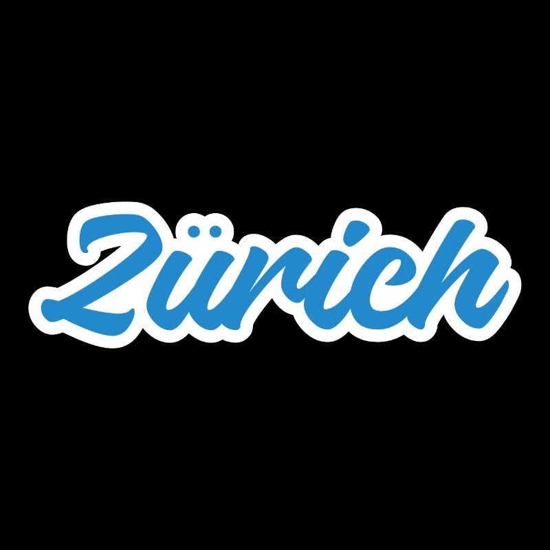 Zürich Script Blau Skyline