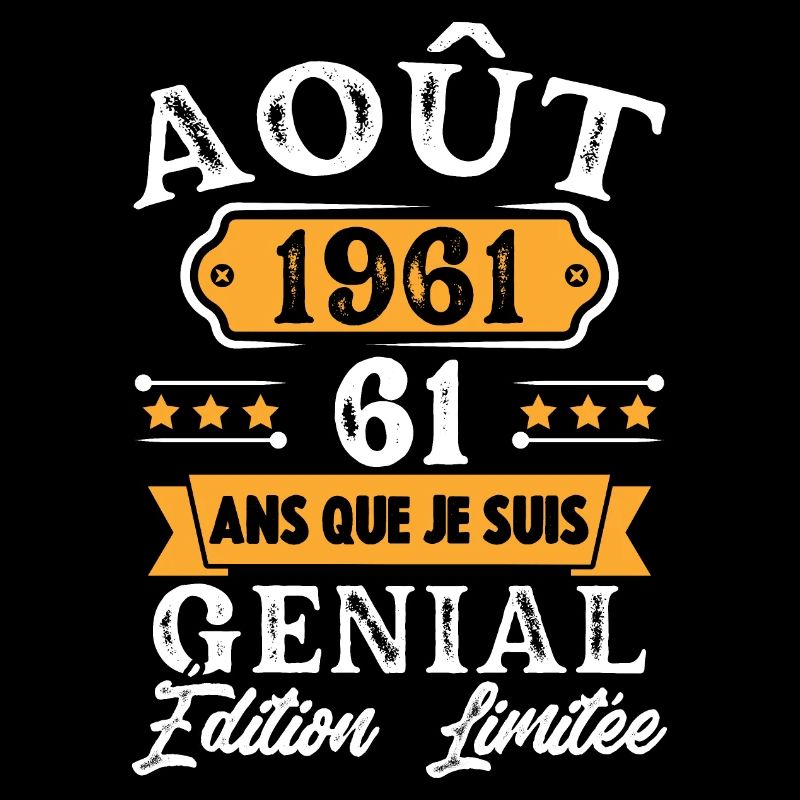 Cadeau D'anniversaire 61 Ans Août 1961 Rétro