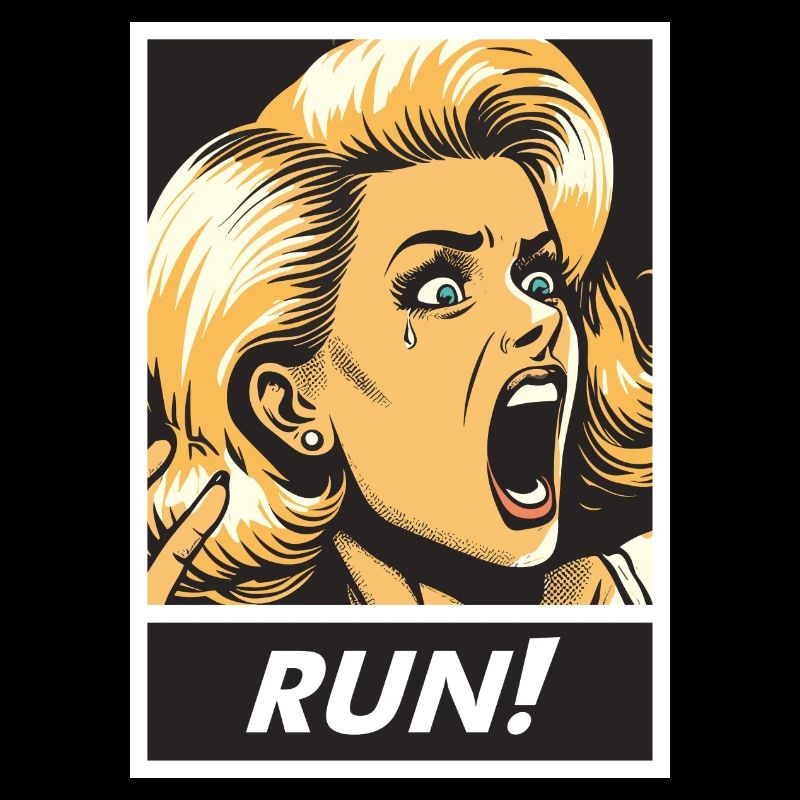 retro run girl