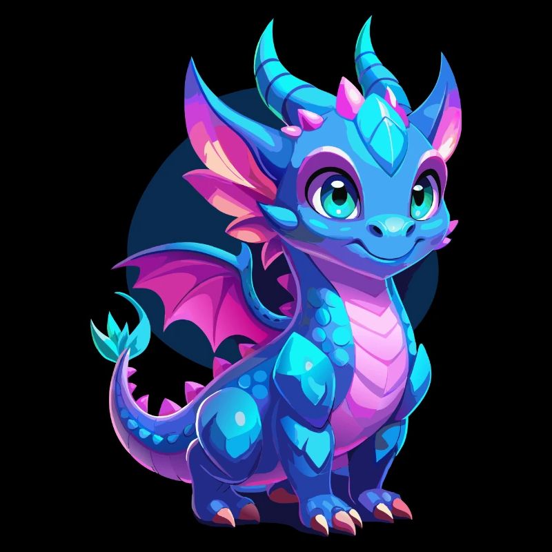Cute Blue Scaled Dragon