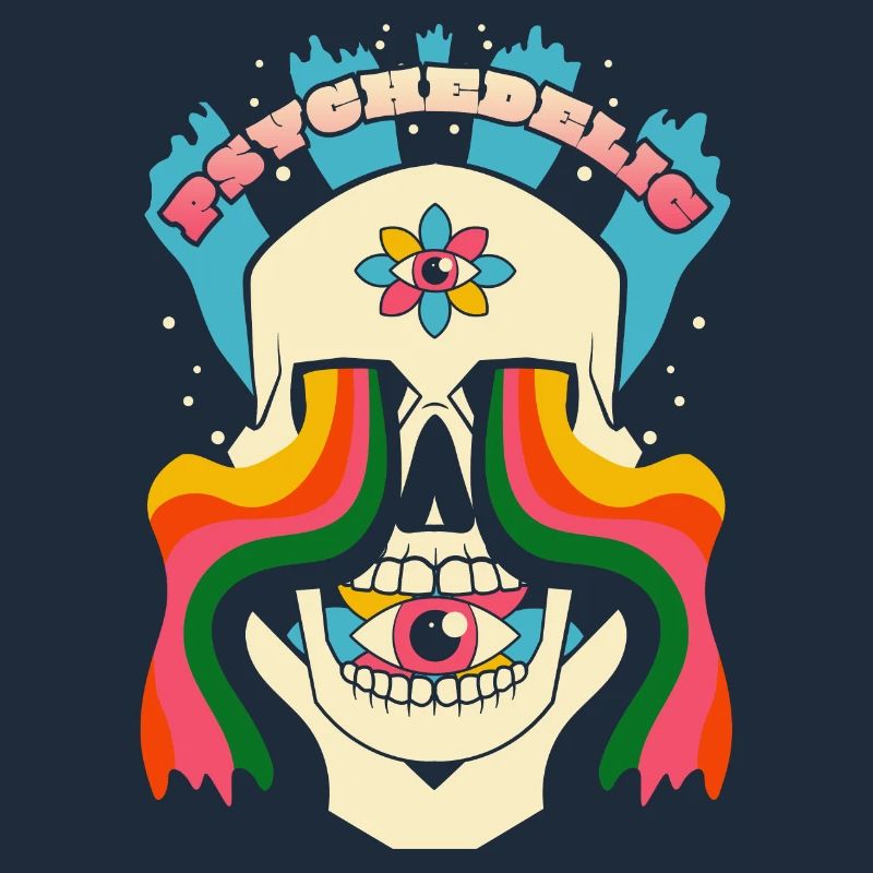 Psychedelic Skull Psychedelic Graphic