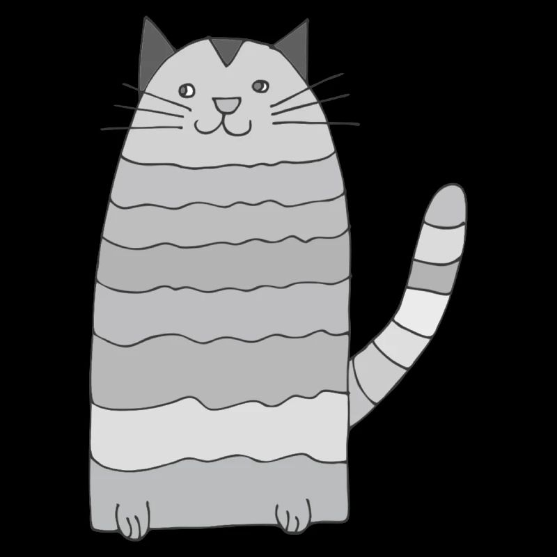 Chat annelé niveaux de gris