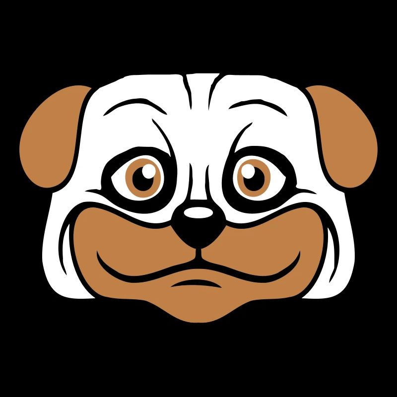 Hund Mops Klein Süß Dick Lieb Glücklich Comic Spaß