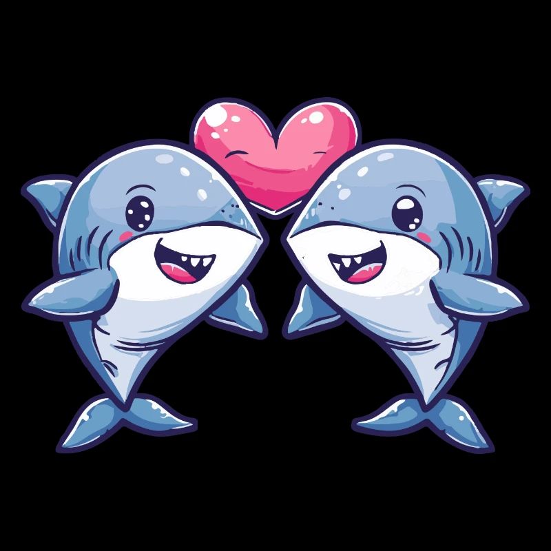 Squalo Coppia Amore Coppia In Amore