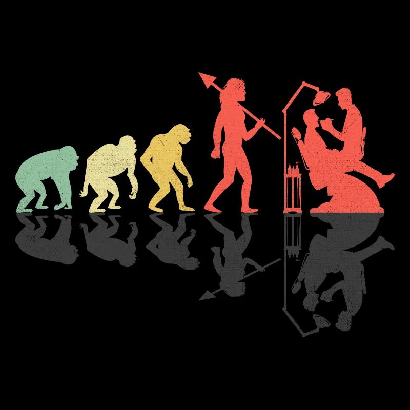 Retro Evolution Dentist Dental Dentistry Dentists