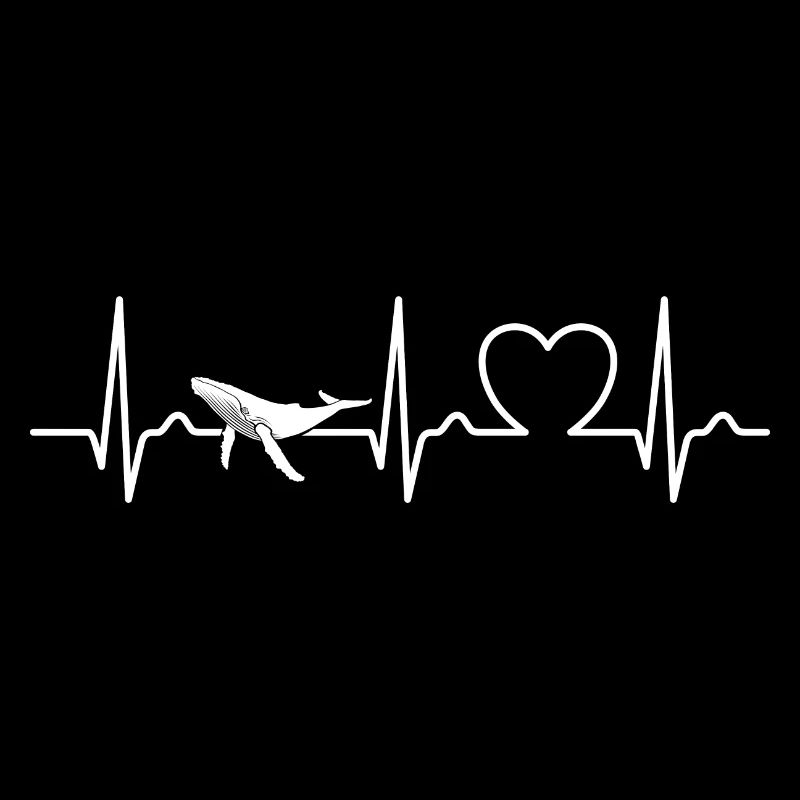 Wal - Buckelwal - Herzkurve - EKG - Geschenk
