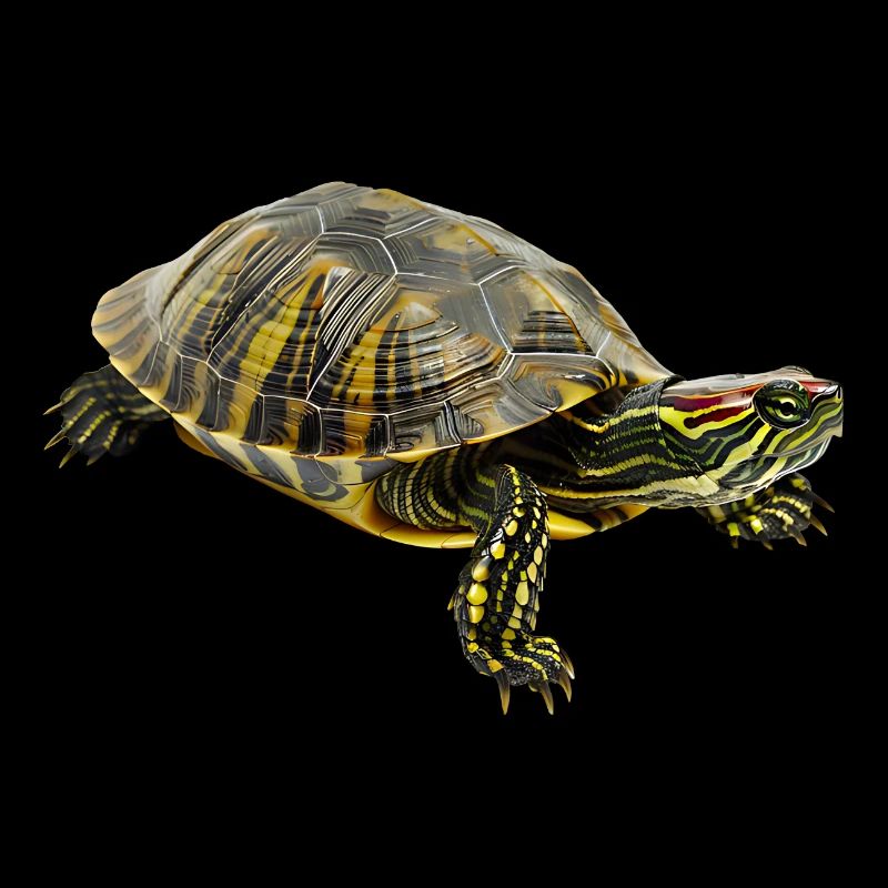 Red-eared tortoise, an armored man with charm