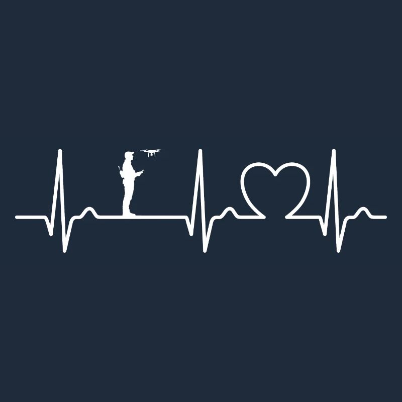 Courbe ECG - Courbe cardiaque - Pilote de drone - Drone