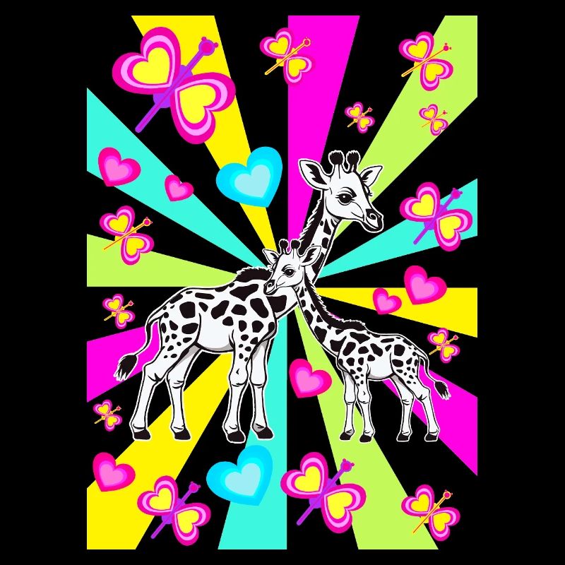 80er Giraffen Giraffe Kinder Mädchen Jungen