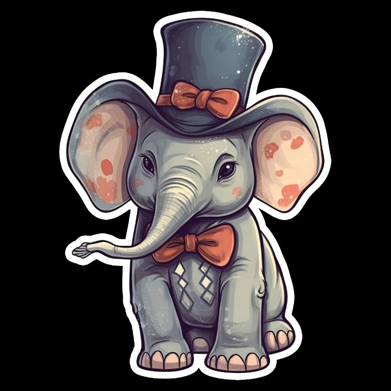 A cute elephant wearing a bowtie
