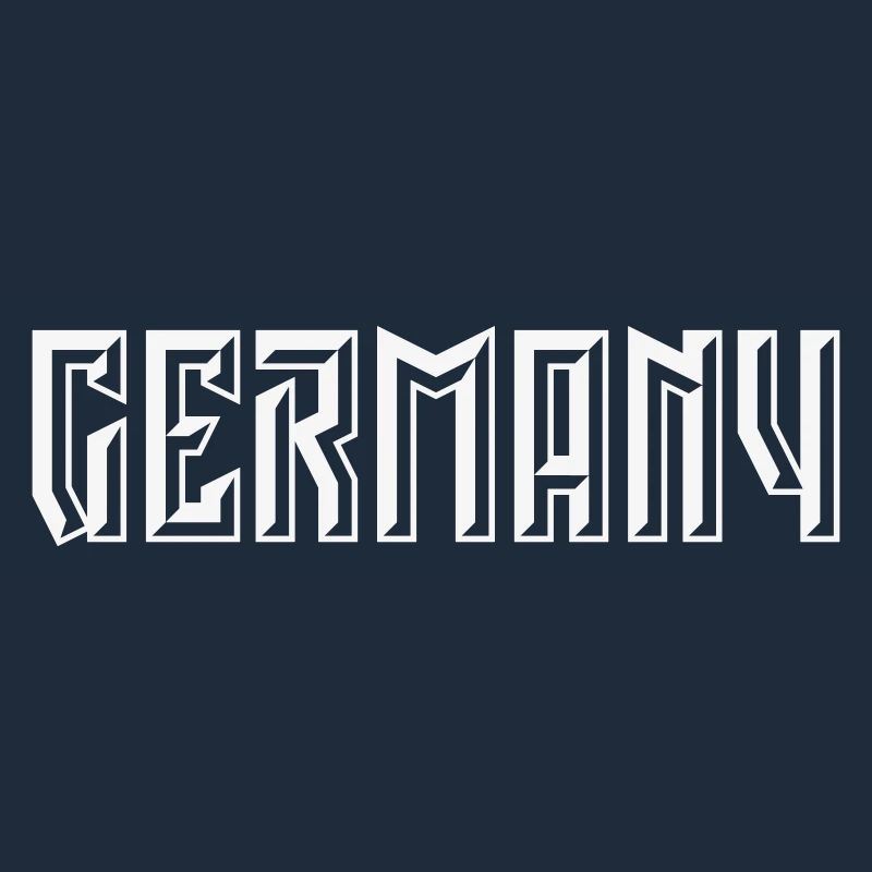 Germany Schriftzug (Relief / 3D / White)