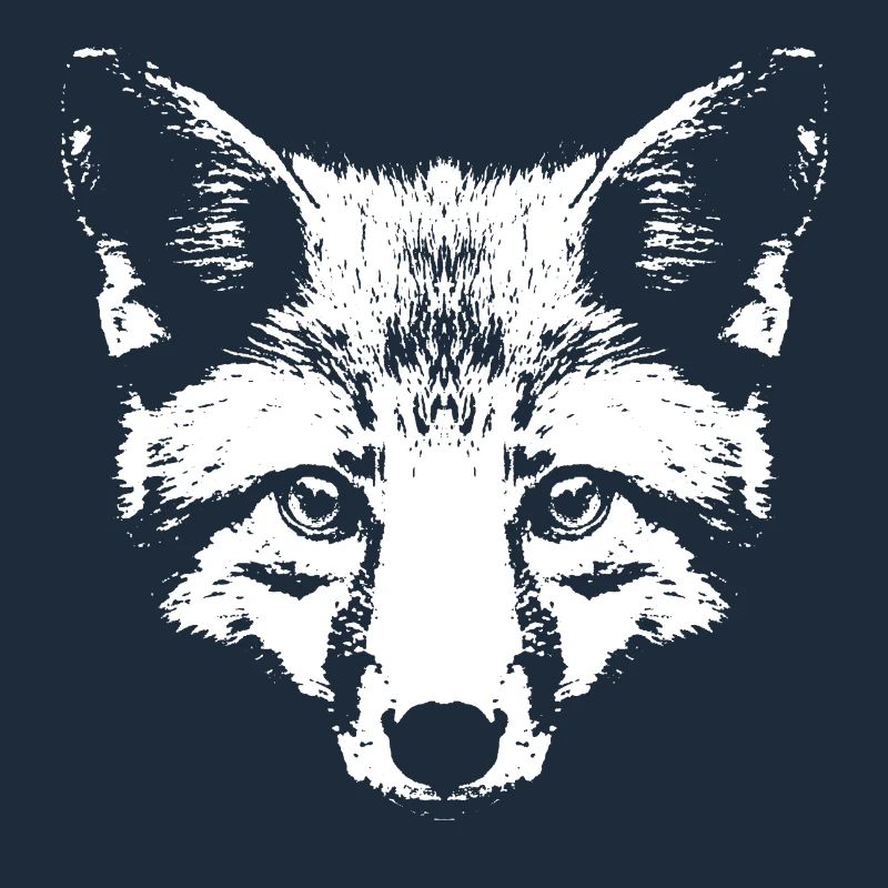 Fox in White / Head / Portrait