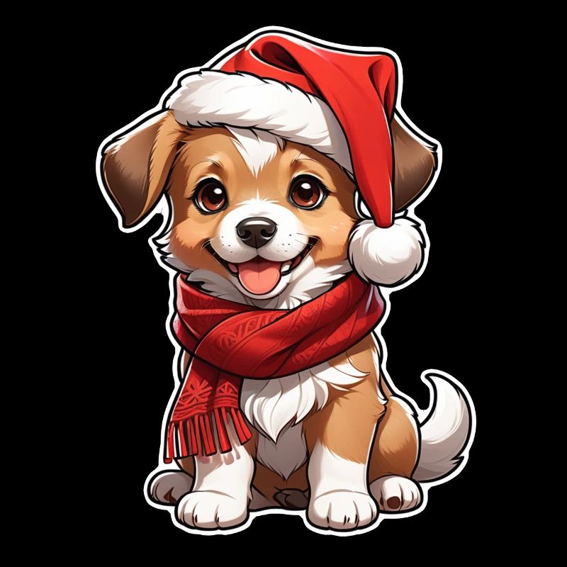 chien avec bonnet de noel