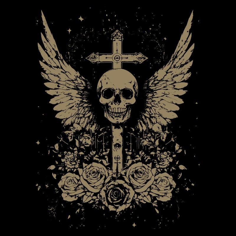 Goth Skull Grunge Cross