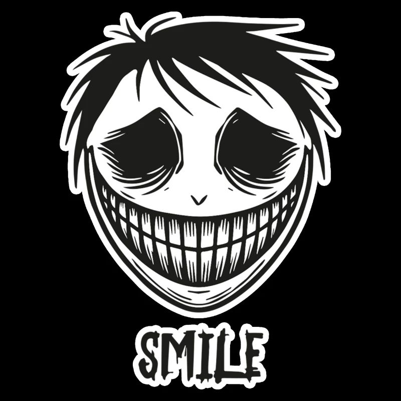 Visage souriant effrayant - Conception de sourire