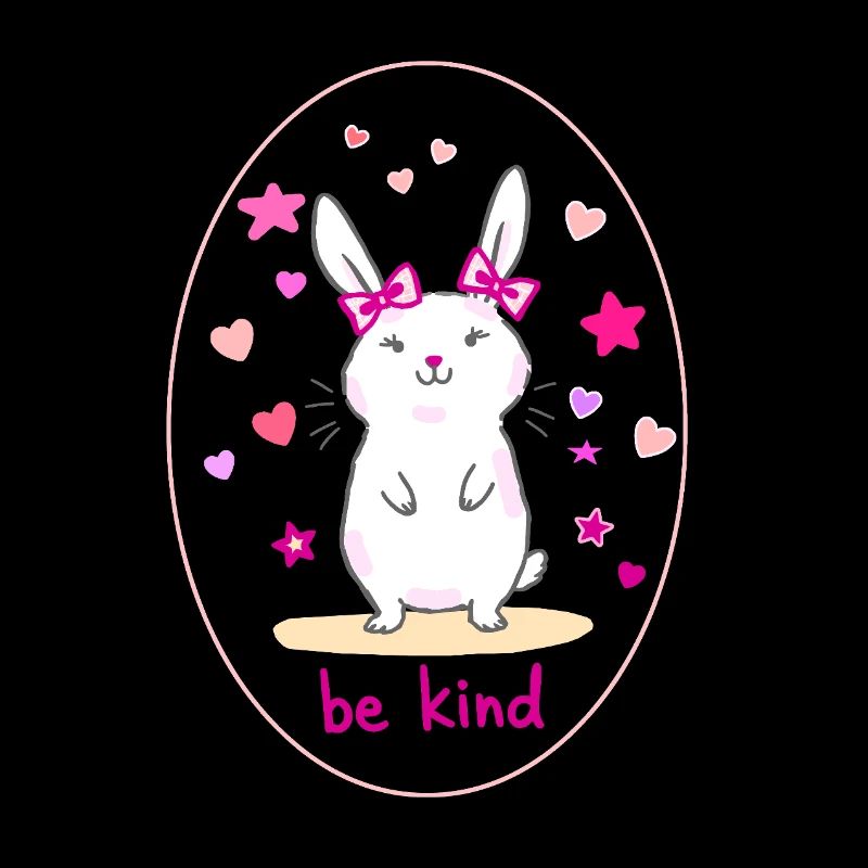 Süßer Hase mit rosa Schleifen – Be Kind
