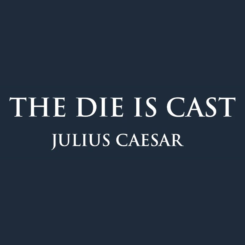 Le dé de César est un design de citation coulée