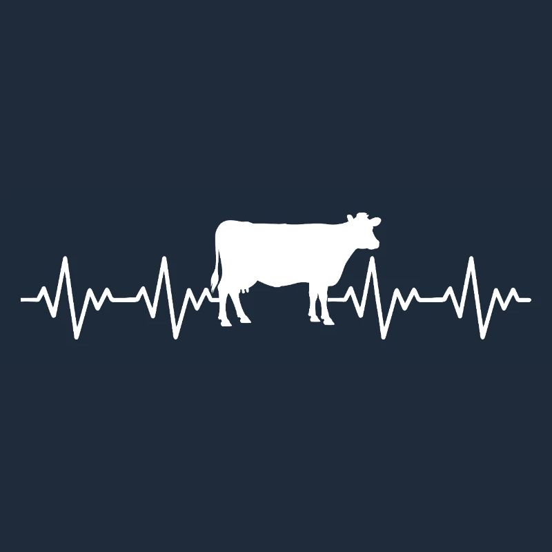 Bauer Kuh EKG Herzschlag Geschenk für Bauer oder 