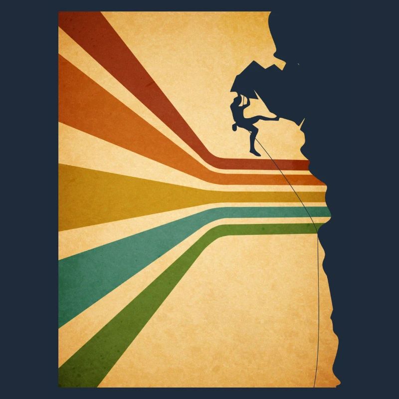 Rock Climbing Retro Mountain Graphic