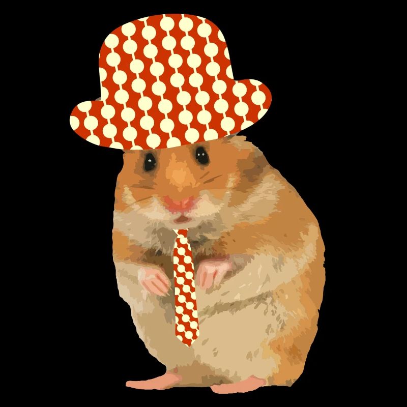 Hamster schick gemacht - Hut - Krawatte