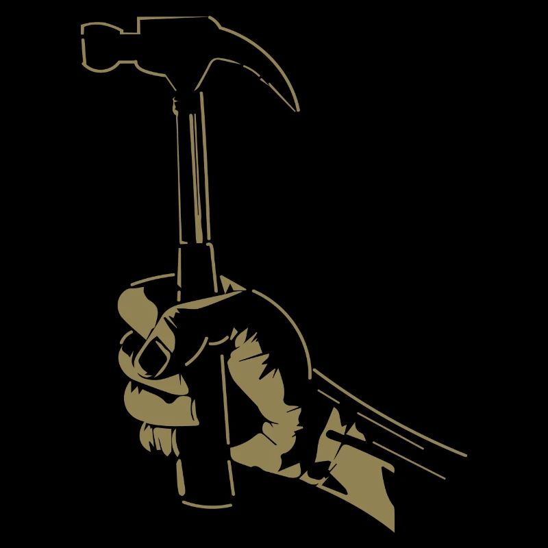 Carpenter Hand with Hammer Silhouette Craft