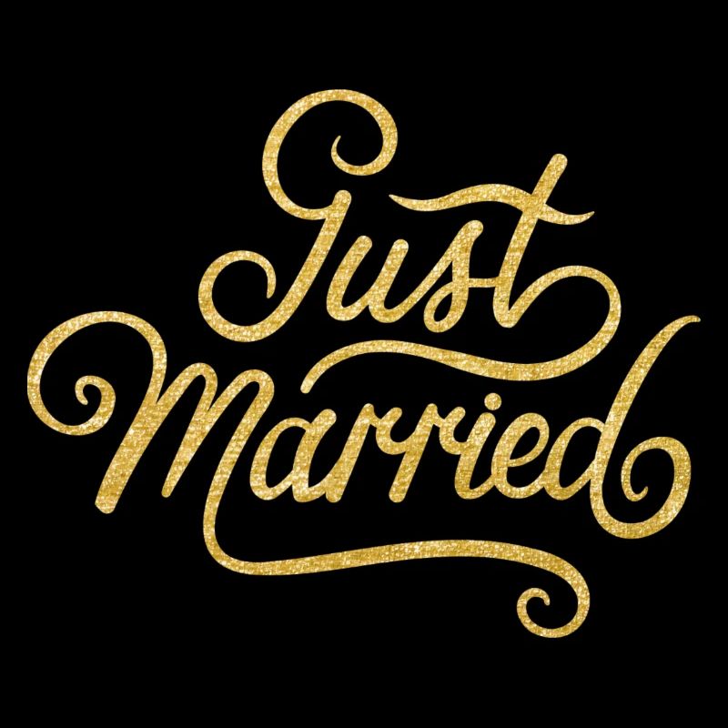 Newlyweds. Say it hereby-Just married!