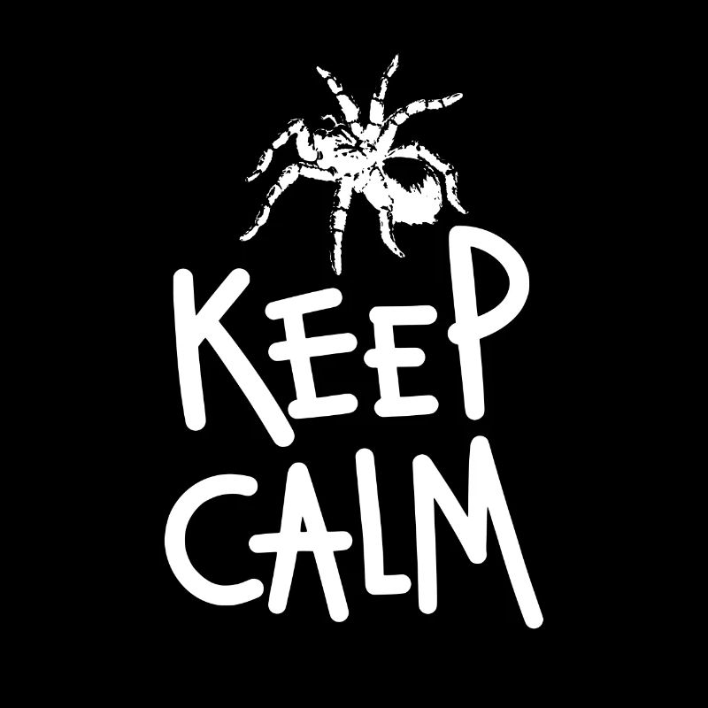Keep Calm Tarantula Spider weißes horizontales Design