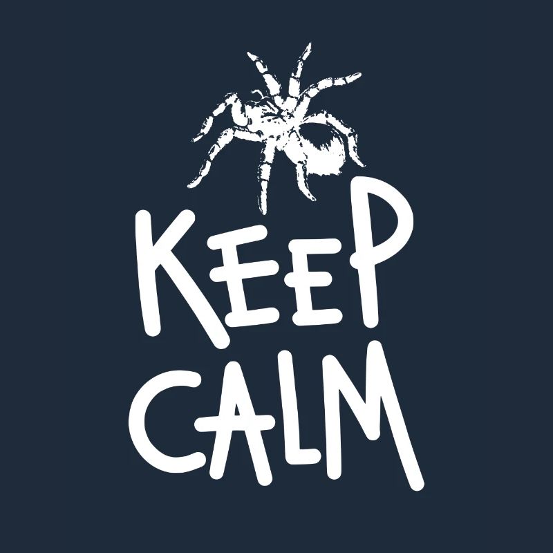 Keep Calm Tarantula Spider white horizontal desgin