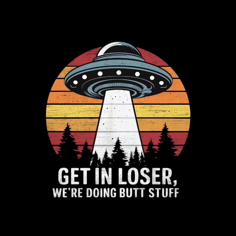 Space adventure with UFO and saying