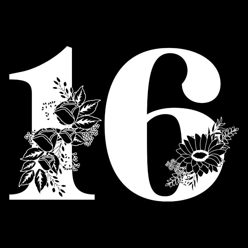 Nummer 16 Schwarze Blumen - 16. Blumenjubiläum