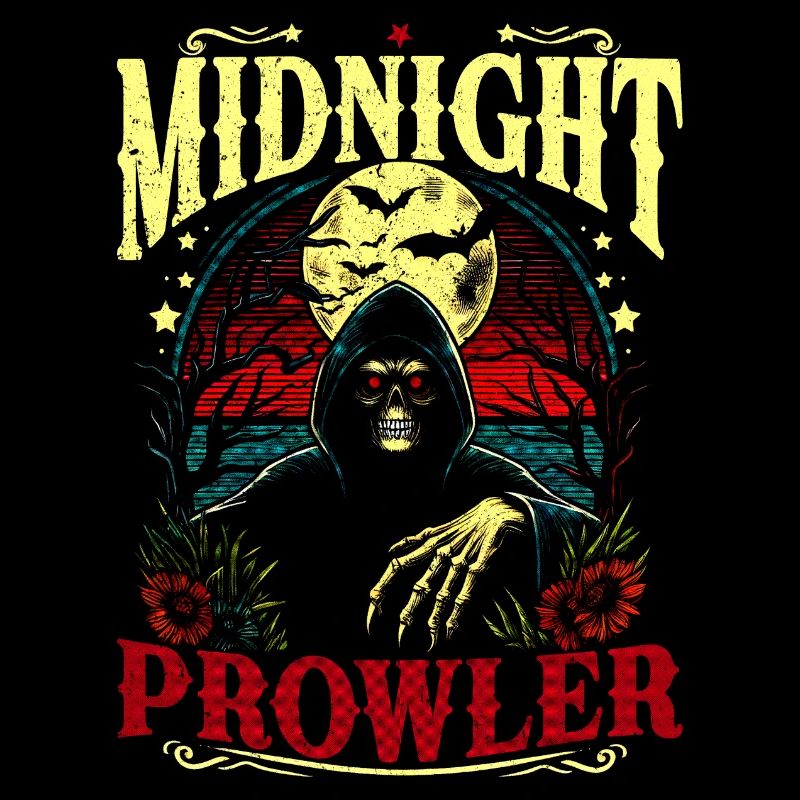Comic VintageSkull Midnight Prowler im Retro Style