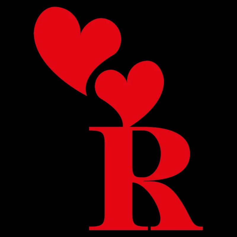 Buchstabe r rotes Herz
