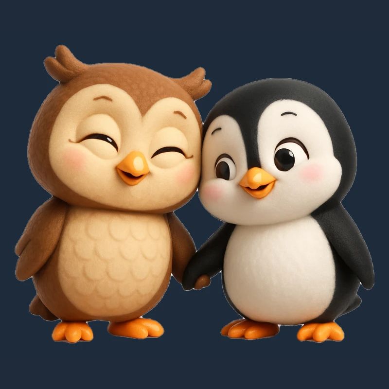 Tierpaar Eule & Pinguin