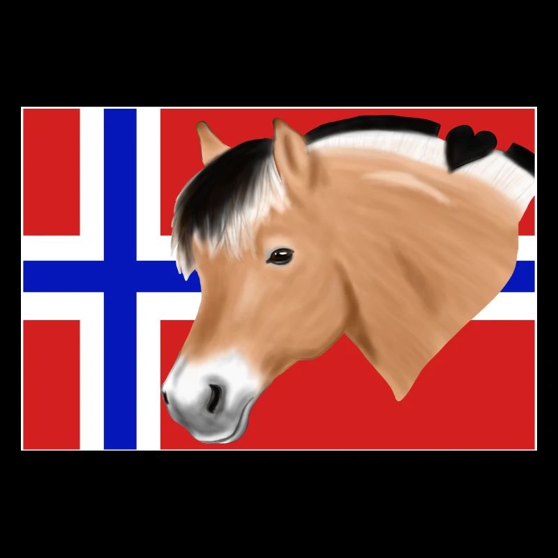 Cheval norvégien avec pavillon