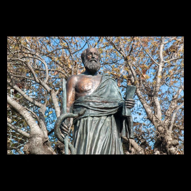 Statue d’Hippocrate, ville de Kos, île de Kos Sud