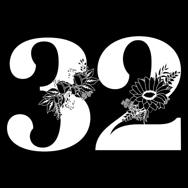 Nummer 32 Schwarze Blumen - 32. Blumengeburtstag