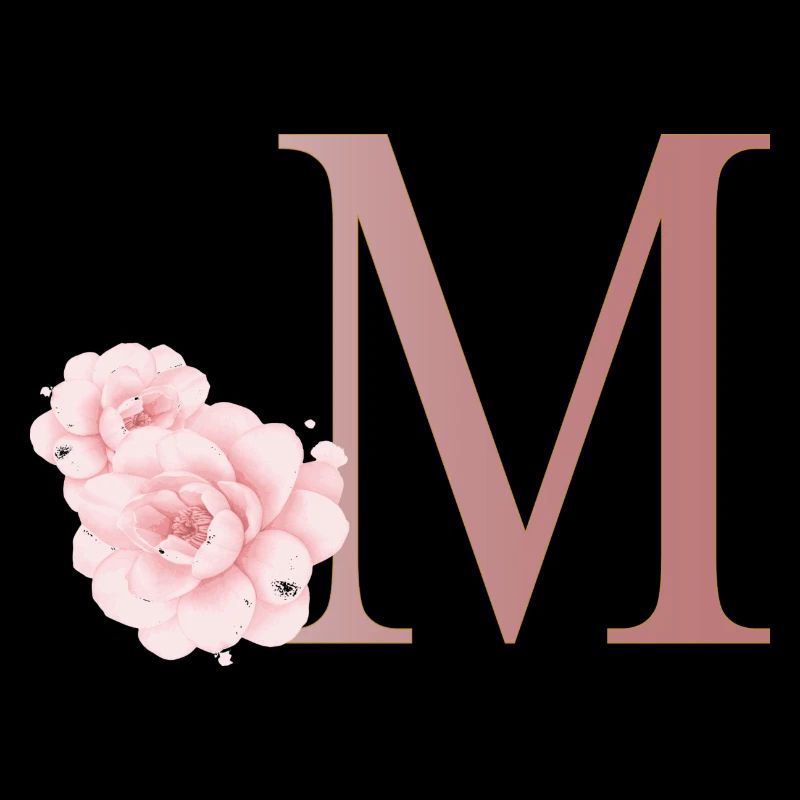 Lettre M avec des fleurs