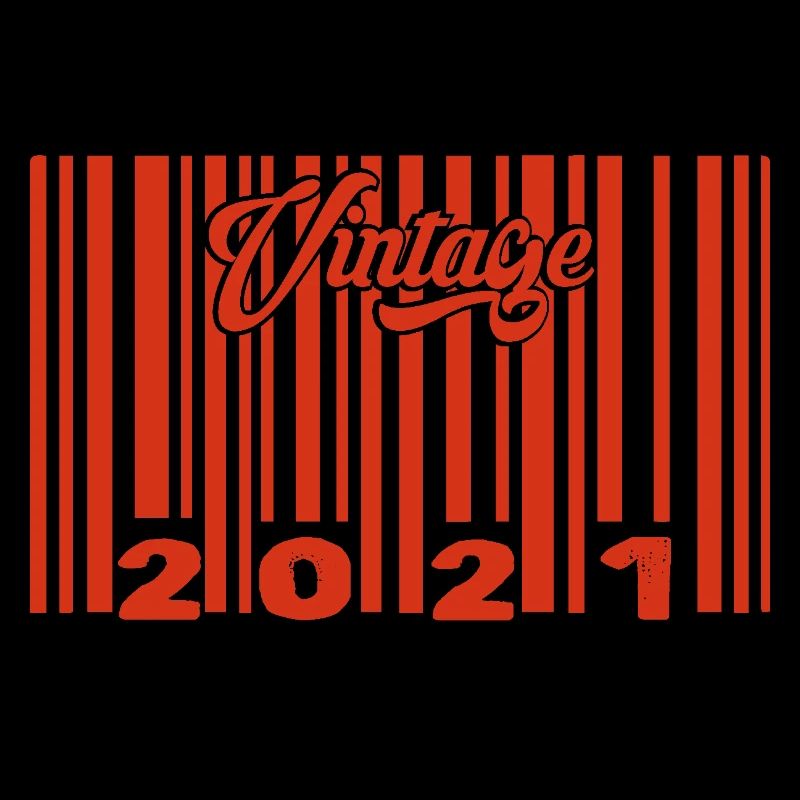 vintage 2021 né en 2021 4 ans bar code anniversair