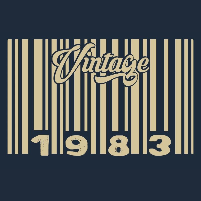 vintage 1983 Code barre 1983: Année 2025.
