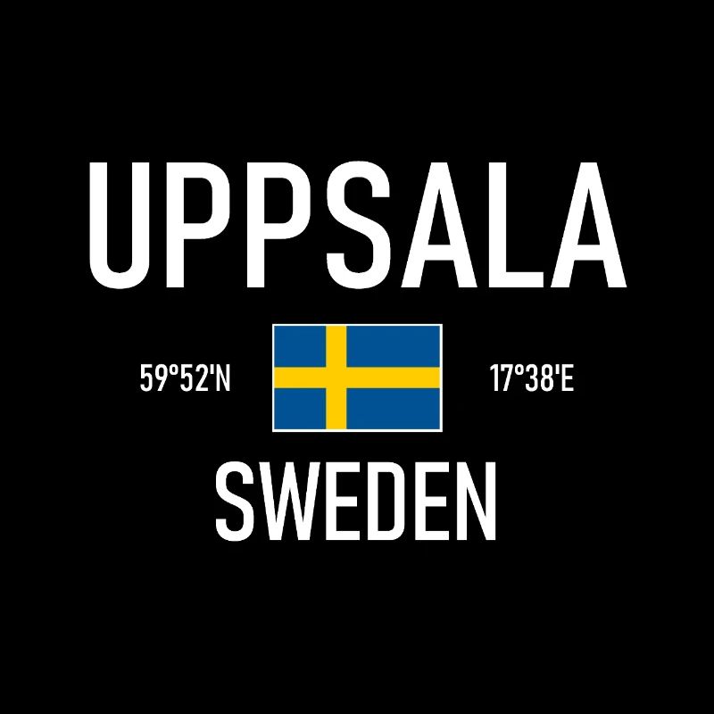 Uppsala - Suède - Sverige - Coordonnées du drapeau