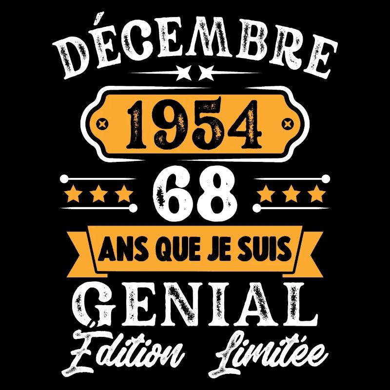 Cadeau D'anniversaire 68 Ans Décembre 1954 Rétro